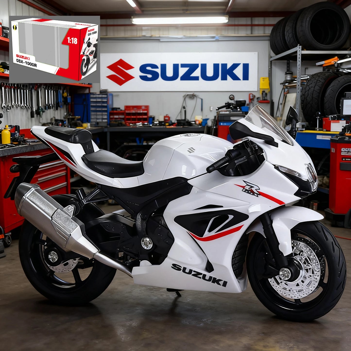 1/18 Suzuki Hayabusa GSX1000R YZF-R1 Motorcycle Model Toy Vehicle Collection Autobike Shork-Absorber Off Road Autocycle Toys Car