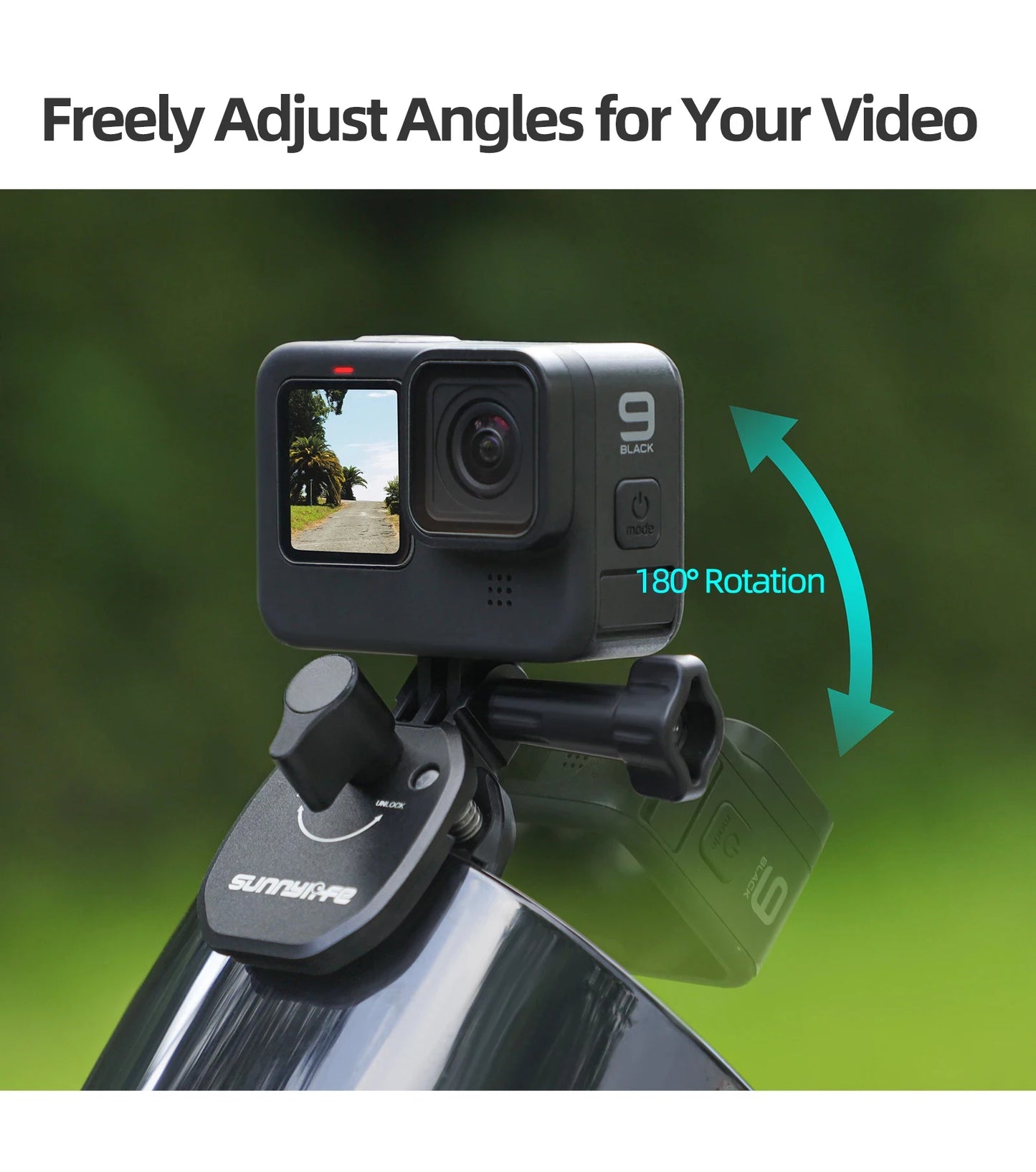 Aluminum Motorcycle Windshield Camera Mount Clamp for GoPro Insta360 DJI Action Cameras