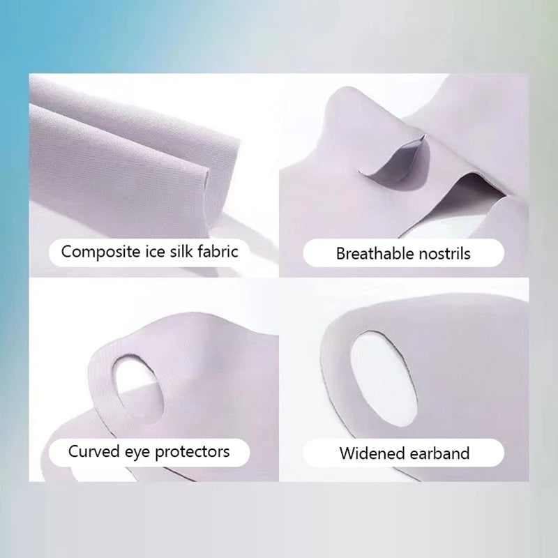 Ice Silk Sunscreen Mask Female Breathable Thin Section Hanging Ear Type Sports Sunshade