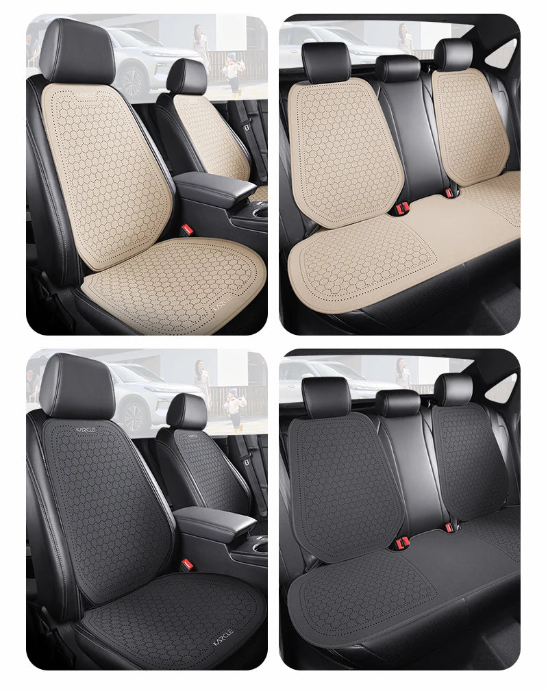 Car Seat Cushion Breathable Hole Universal Suede Car Seat Covers Front Rear Auto Seat Pads Four Season Car Chair Mat Accessories