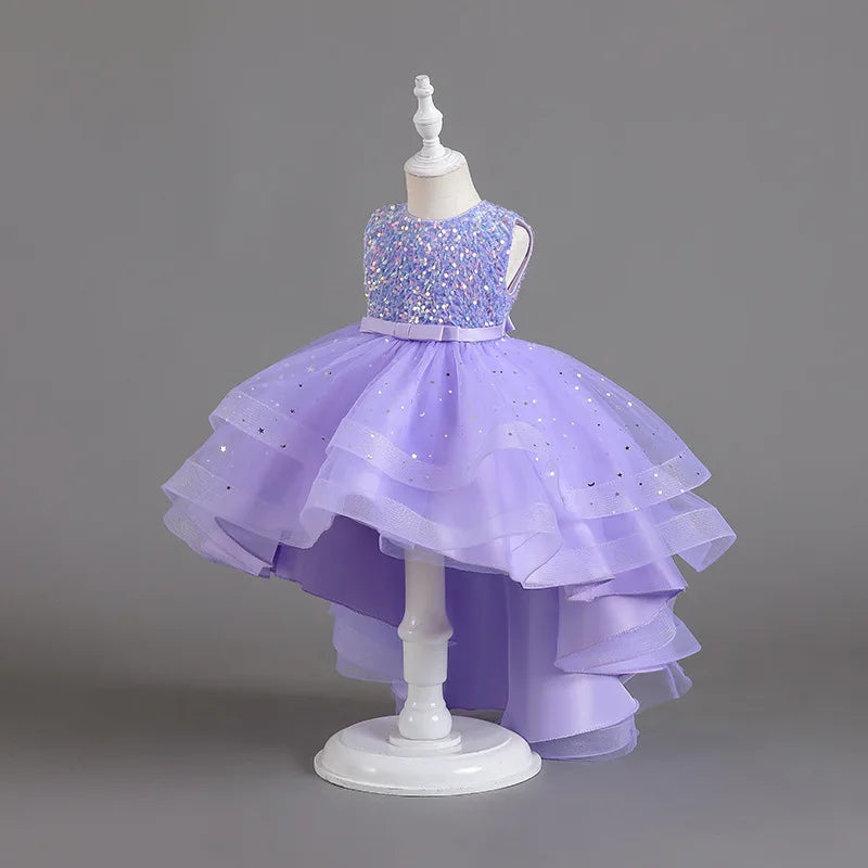 Sleeveless Ball Gown with Train Pageant and Recital Dress