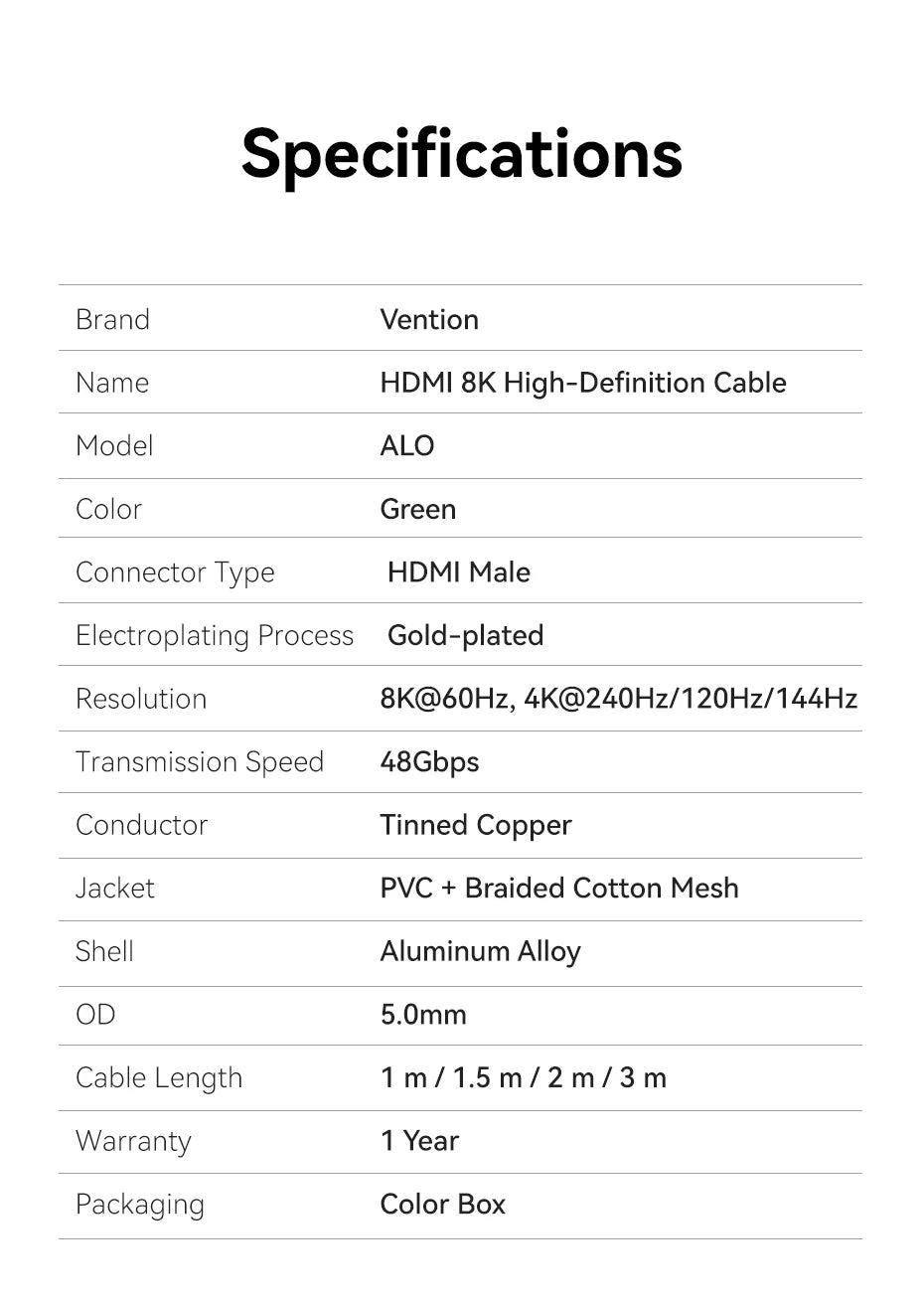 8K HDMI 2.1 Cable for Xiaomi TV Box PS5 48Gbps 8K/60Hz 4K/120Hz HDMI Cable HDR10+ HDCP2.2 for PS4 HDMI Splitter 8K HDMI