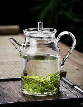 Retro Imitation Song Glass Teapot With Handle Kung Fu Tea Set Puer Kettle Bubble Tea Pot Household Teaware