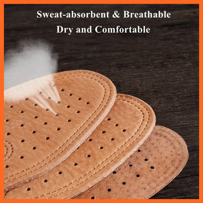 Cowhide Insole For Shoes Men Women Comfortable Deodorant Casual leather Insoles for Feet Quality Genuine Leather Flats Shoe Sole