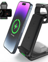 3 In 1 Wireless Charger Pad Stand Mobile Phone Chargers Fast Charging Dock Station For iPhone 14 13 Apple Watch IWatch AirPods