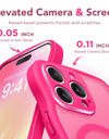 For iPhone 15 Pro Max Case Curly Wave Frame Shape Design Camera Protection Drop Shockproof Compatible with MagSafe Phone Case