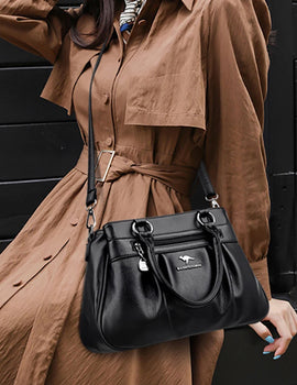 Luxury Handbags Women Bags Designer 3 Layers Leather Hand Bags Big Capacity Tote Bag for Women Vintage Top-handle Shoulder Bags