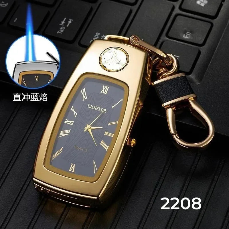 Keychain Windproof Lighter Cool Car Key Model Black Technology Multifunctional Igniter Gift Boyfriend A Trendy Look