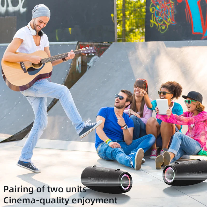 Outdoor Portable Wireless Bluetooth Speaker 80W High Volume Subwoofer Sound Performace IPX6 Waterproof Camping