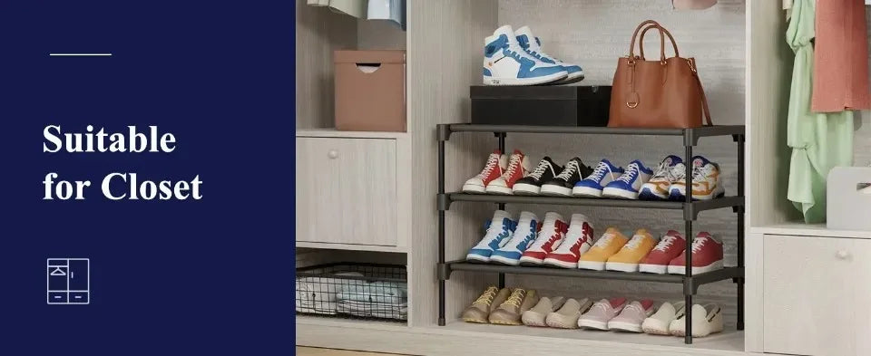 4 Tier Shoe Storage Cabinet Simple Indoor Economical Multi-Layer Shoes Racks Multi-Layer Non-Woven Fabric Simple Shoes Shelves