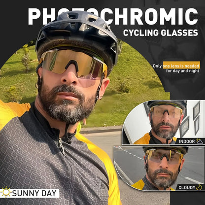 Photochromic Cycling Glasses MTB Adjustable Nose Support Myopia Frame Sports Sunglasses Men Women Eyewear Goggle