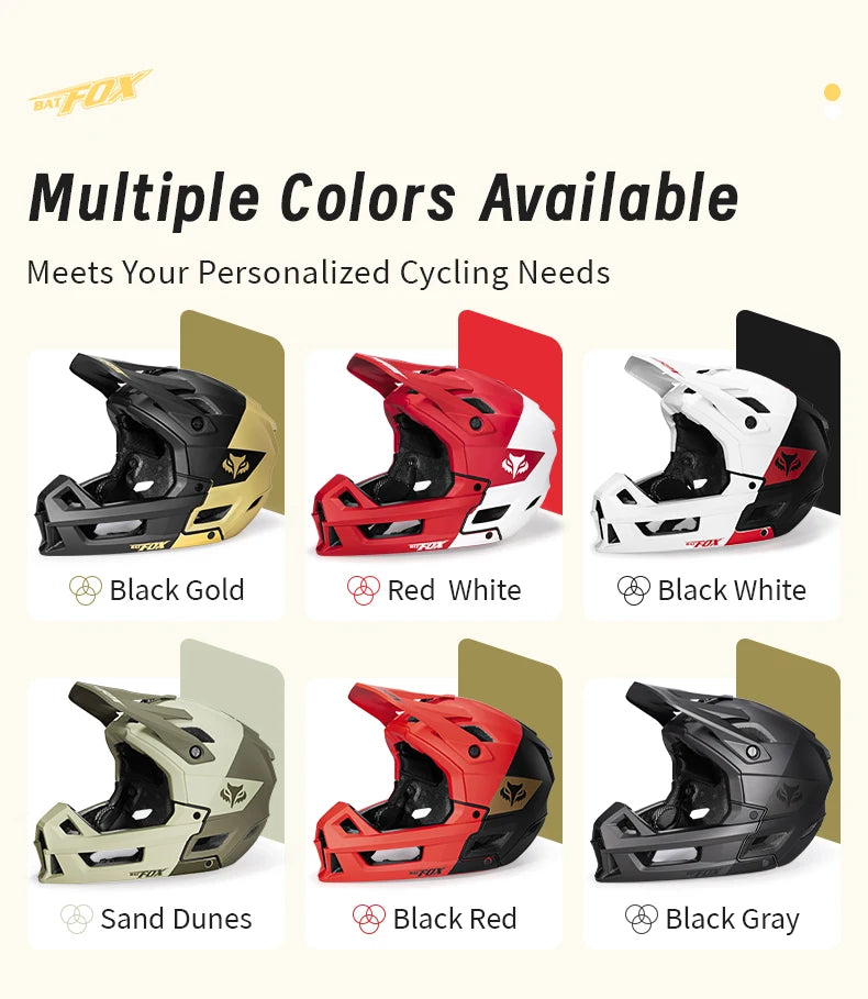 Off Road Full Face Mountain Bike Helmet With Adjustable Visor