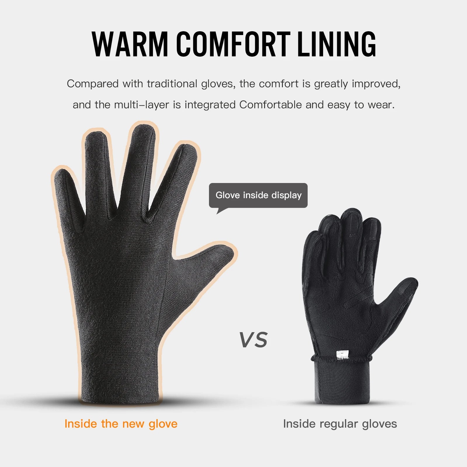 Winter Outdoor Warm Gloves Black Touchscreen Anti-slip Waterproof Bag Cycling Skiing Mountaineering Motorcycle Gloves Men