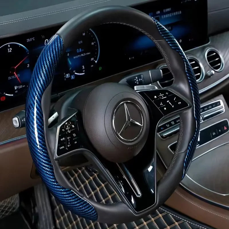 Carbon Fiber Silicone Car Steering Wheel Cover Anti Slip