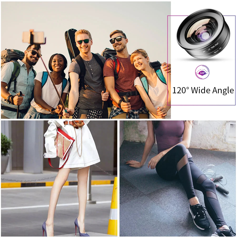 2 in 1 120 Degree Wide Angle and 10X Macro Phone Camera Lens Kit