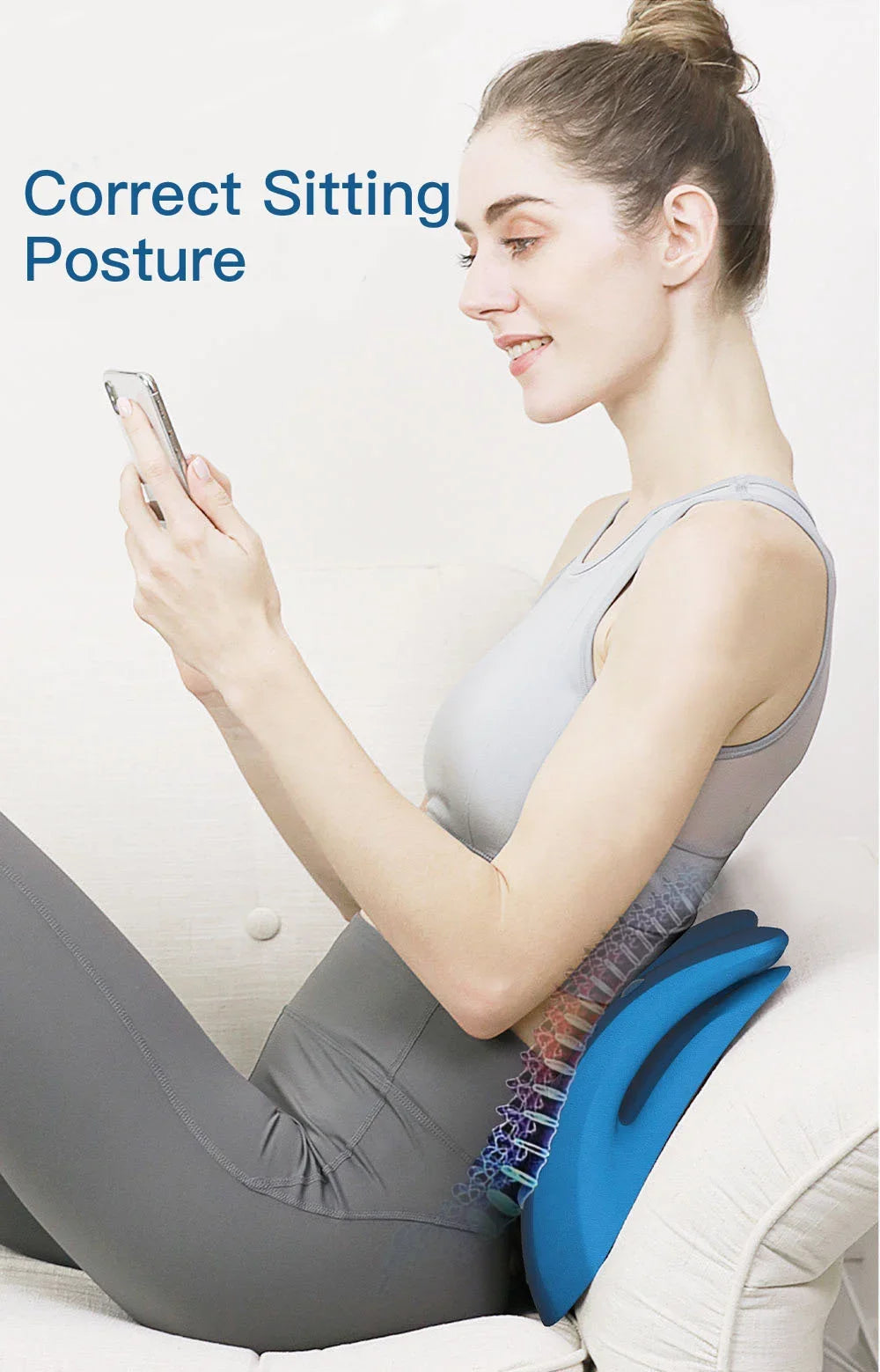 PurenLatex Lumbar Retractor Pillow PU Neck Tration Pillow Gravity Stretch Cervical Vertebra Massage Spots Orthopedic Pillow