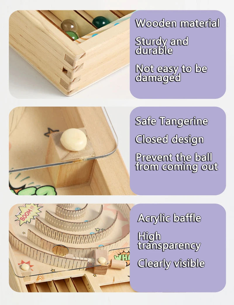 Wooden Pinball Table Game – Party & Brain Teaser Toy