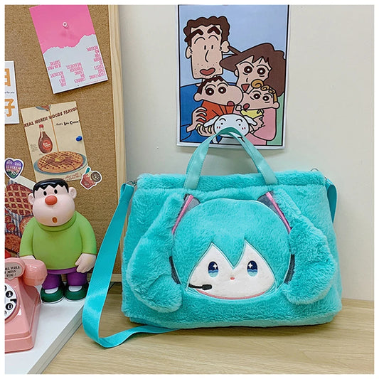 Kawaii Anime Character Plush Messenger Bag Soft Shoulder Bag