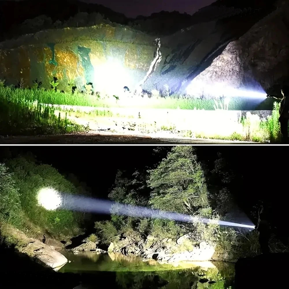 5000 Lumen Rechargeable LED Flashlight With COB Side Light
