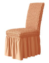 1PC Seersucker Chair Cover with Skirt Stretch Wedding Chairs Covers Dining Room Universal Size Seat Slipcovers for Banquet Party