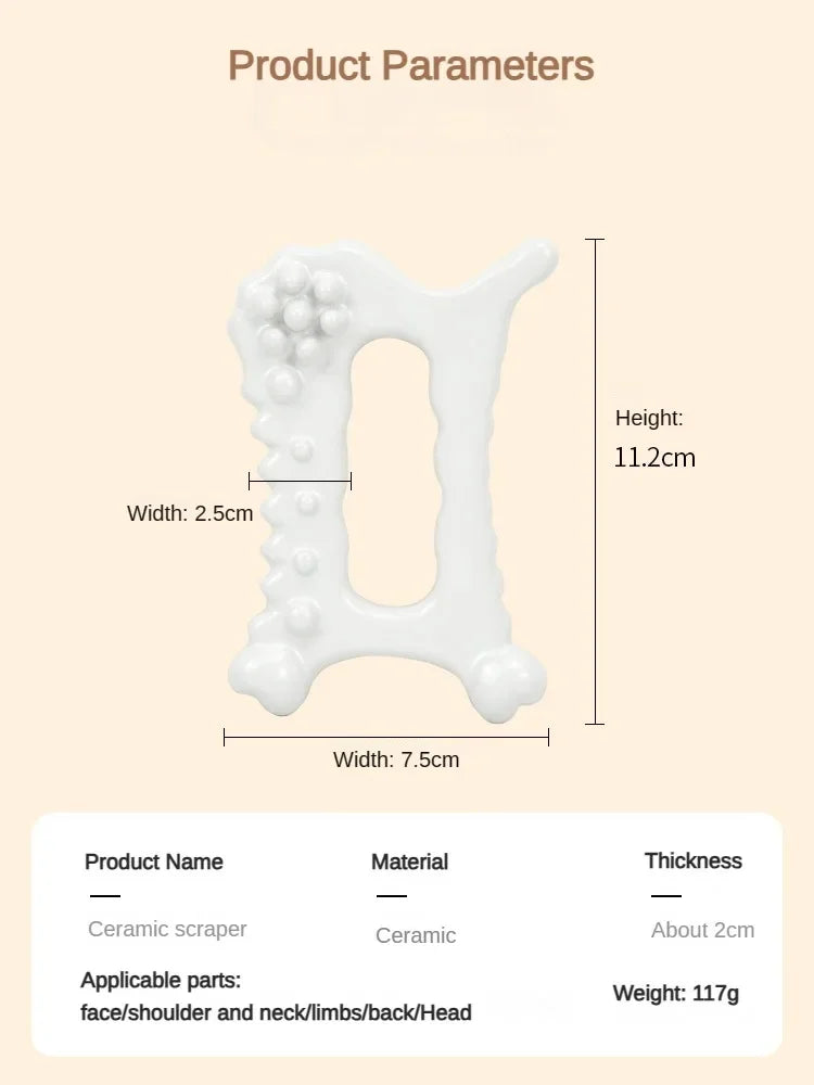 Skin Scraping Gua Sha Ceramic Korea Gouache Scraper Tools Face Massager Face Factory Head Massager