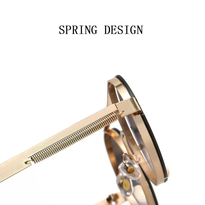Round Steampunk Sunglasses With UV400 Protection