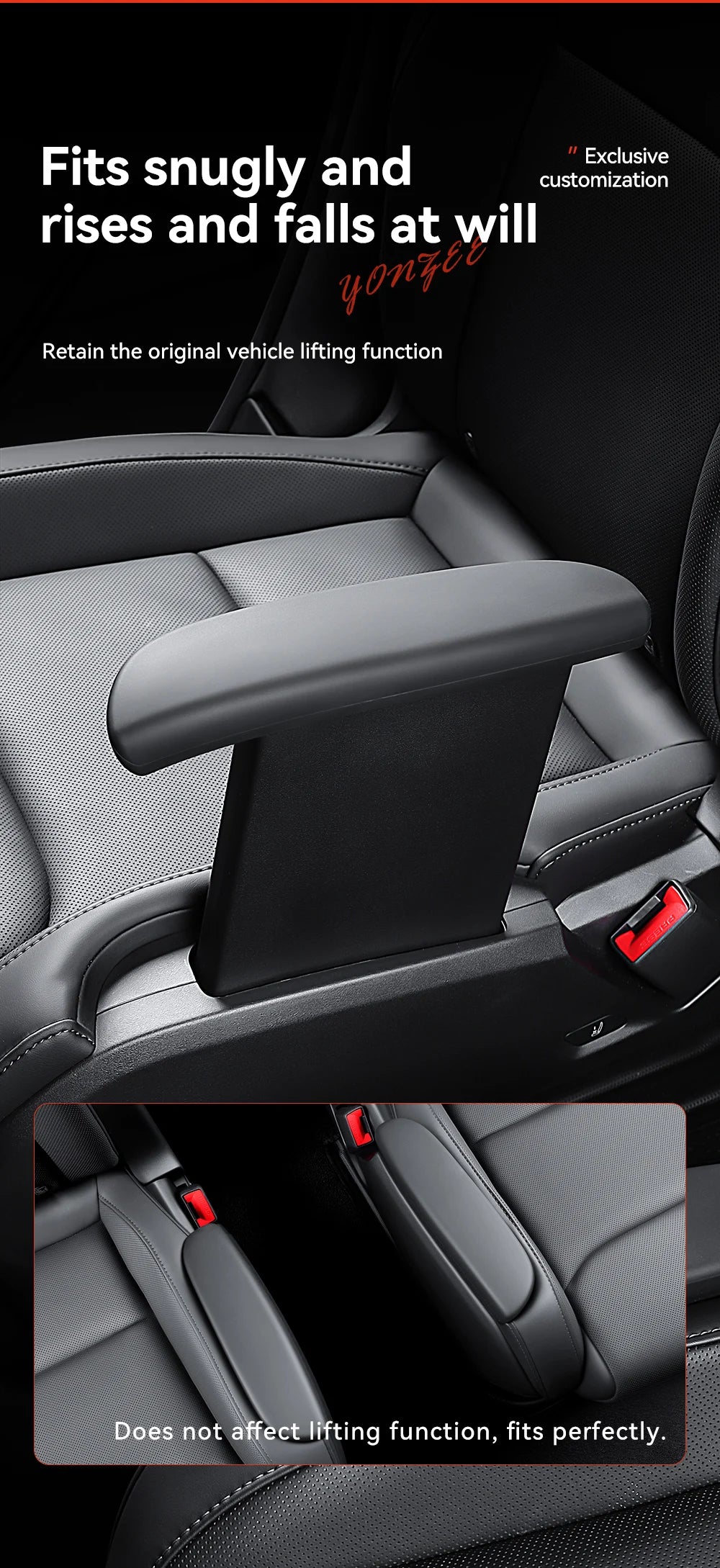 Silicone Armrest Protector Cover for Tesla Model YL Second Row Handrail
