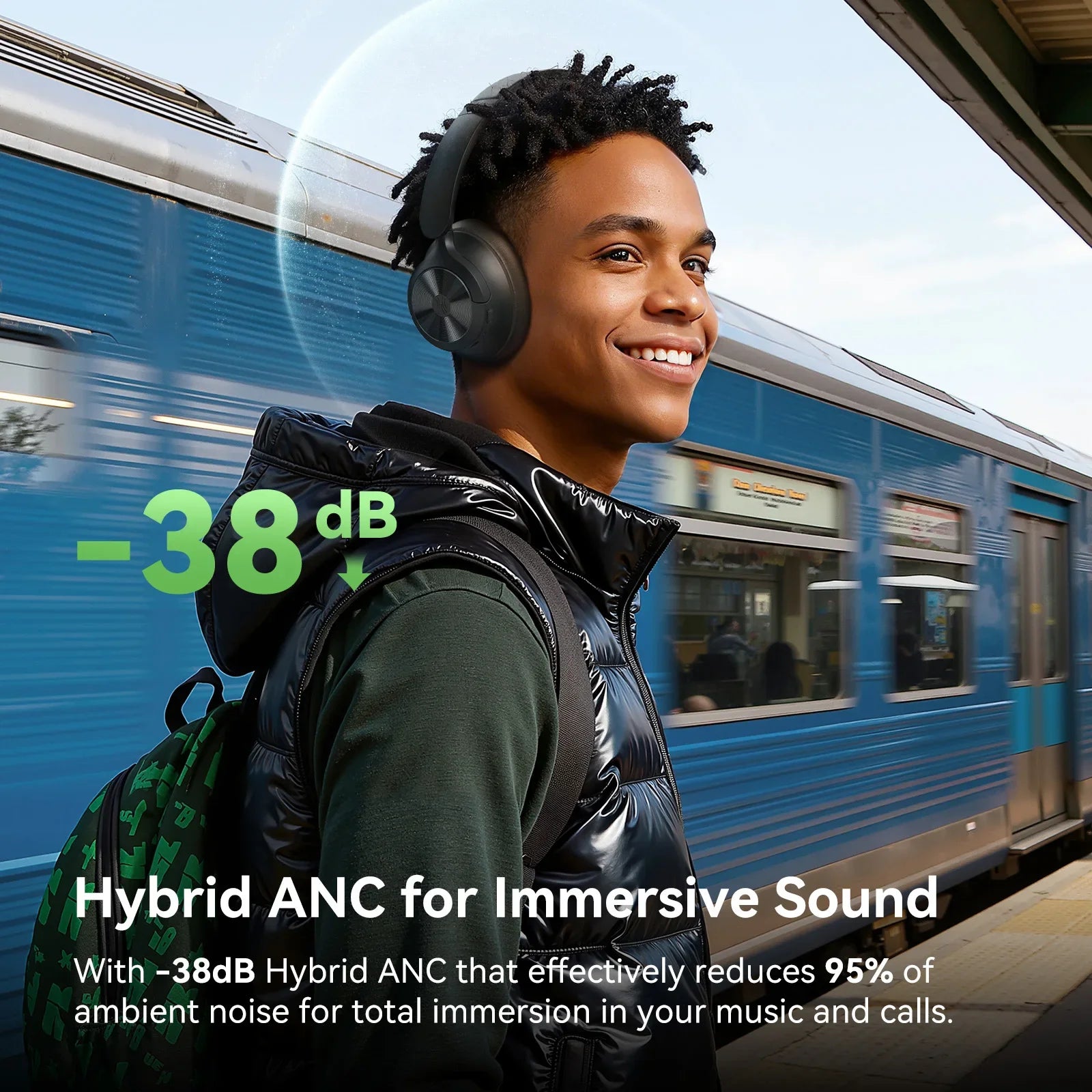 A1 Pro Bluetooth 6.0 Wireless ANC Headphones On Ear Hybrid Active Noise Canceling Headset With ENC Mic Low Latency Mode