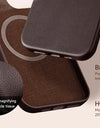 Original Leather for Magsafe Case for iPhone 14 Pro 14Pro Magnetic Cover with Tempered Glass Screen Protector