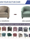 Tub Club Armchair Covers Leaves Jacquard Bar Chair Cover Solid Color Relax Single Sofa Slipcovers with Seat Cushion Cover Home