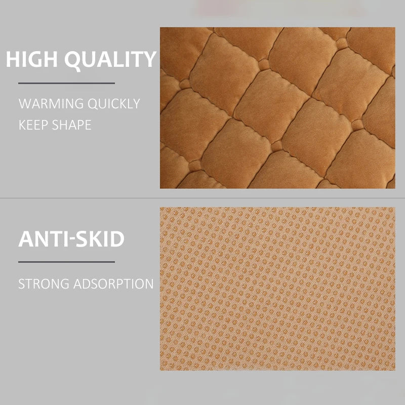 Plush Winter Car Seat Cover Warm Flocking Cloth Seat Cushion