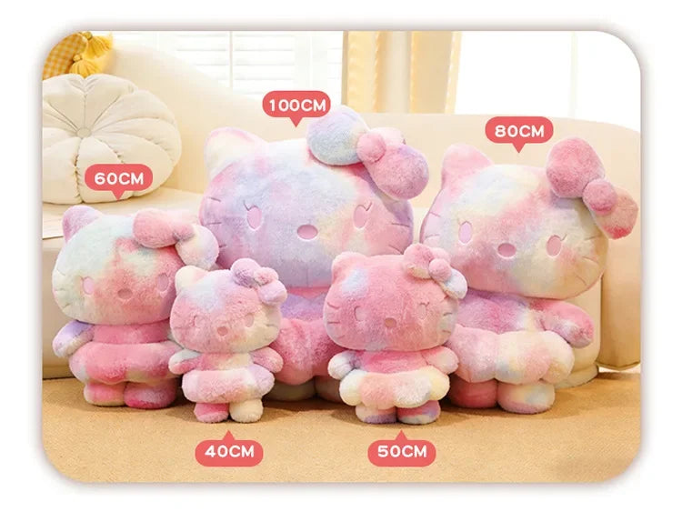 Sanrio Style Tie Dye Plush Doll Pillow Soft Stuffed Toy