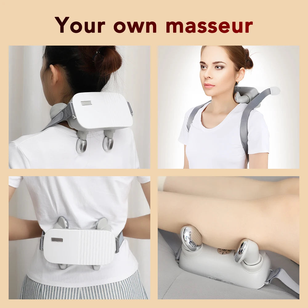 Neck Shoulder Massager Electric Shoulder and Neck Massage Device Deep Tissue Shiatsu Back Massagers Hot Compress Relaxation