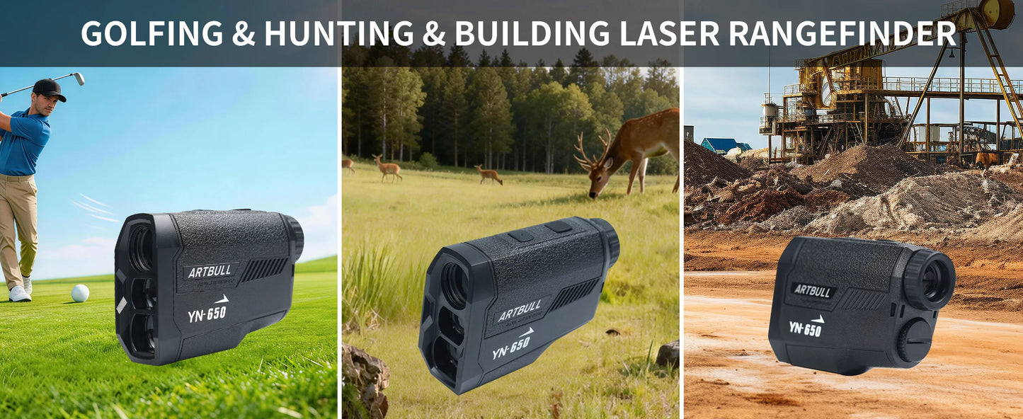 7X Laser Distance Meter 1400 Yard Rangefinder With OLED Red Display