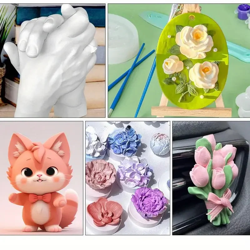 Resin Casting Powder, DIY Casting Molds , Fine White Plaster for Jewelry Casting & DIY Crafts Mixable Art Molding Compound