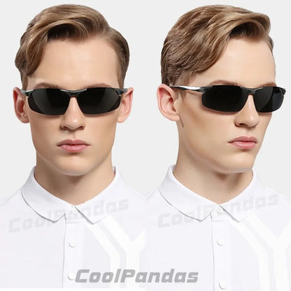 Aluminum HD Polarized Photochromic Sunglasses Men Driving Sun Glasses