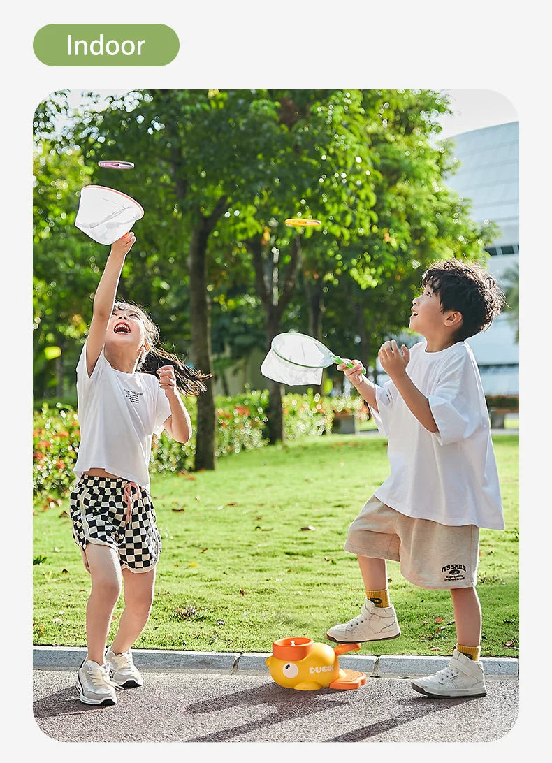 Flying Disc Air Rocket Launcher Saucer Outdoor Soaring Propeller Garden Game Novel Children Toy for Kid Jump Sport Free Shipping