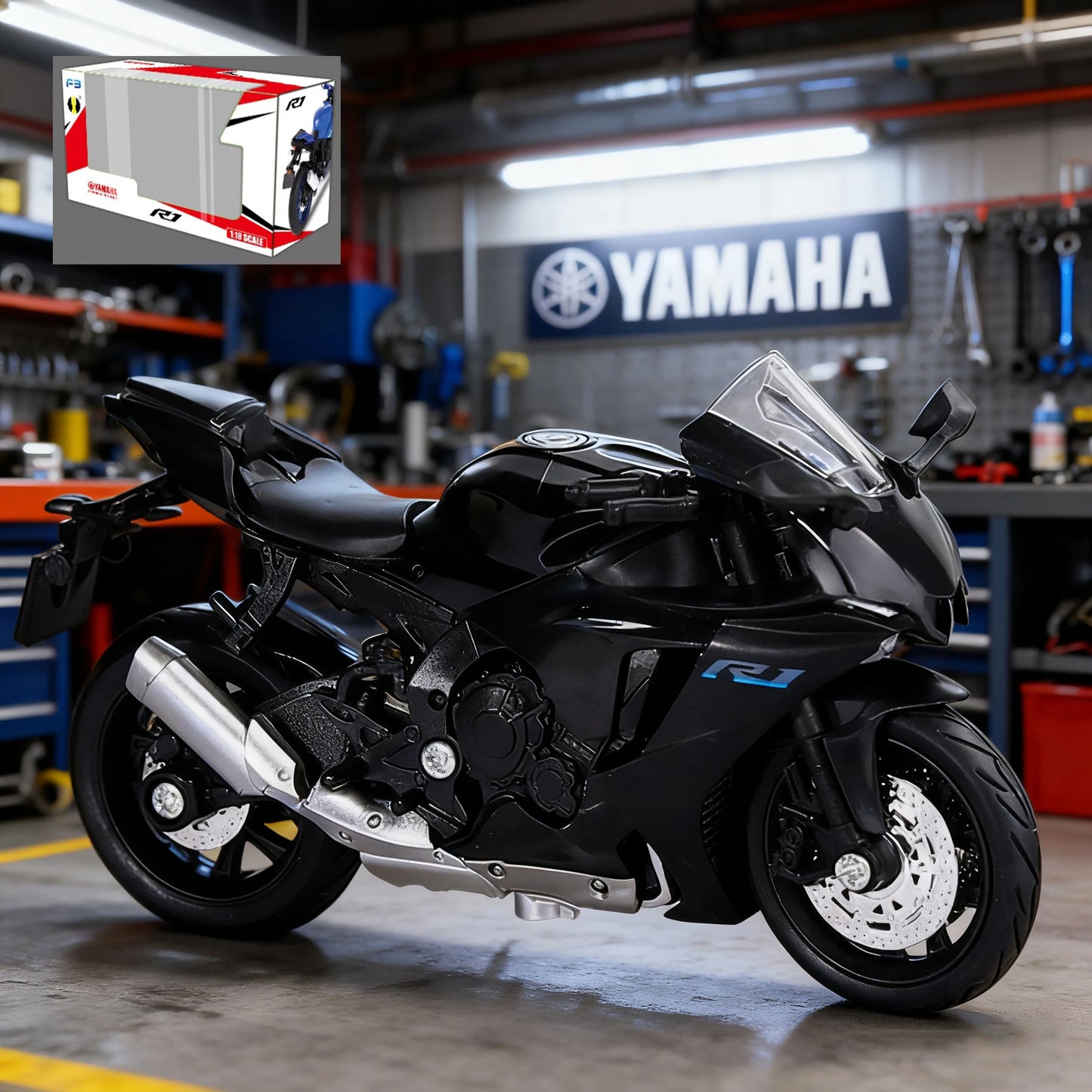 1/18 Suzuki Hayabusa GSX1000R YZF-R1 Motorcycle Model Toy Vehicle Collection Autobike Shork-Absorber Off Road Autocycle Toys Car