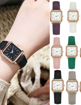 Fashion Simple Quartz watch for Women Wristwatches Ladies Red Leather Business Students Casual Watch