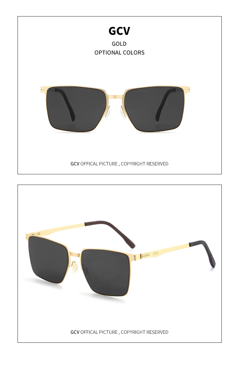 Aluminum Magnesium Polarized UV400 Rectangle Business Driving Sunglasses for Men Mirror Eyewear