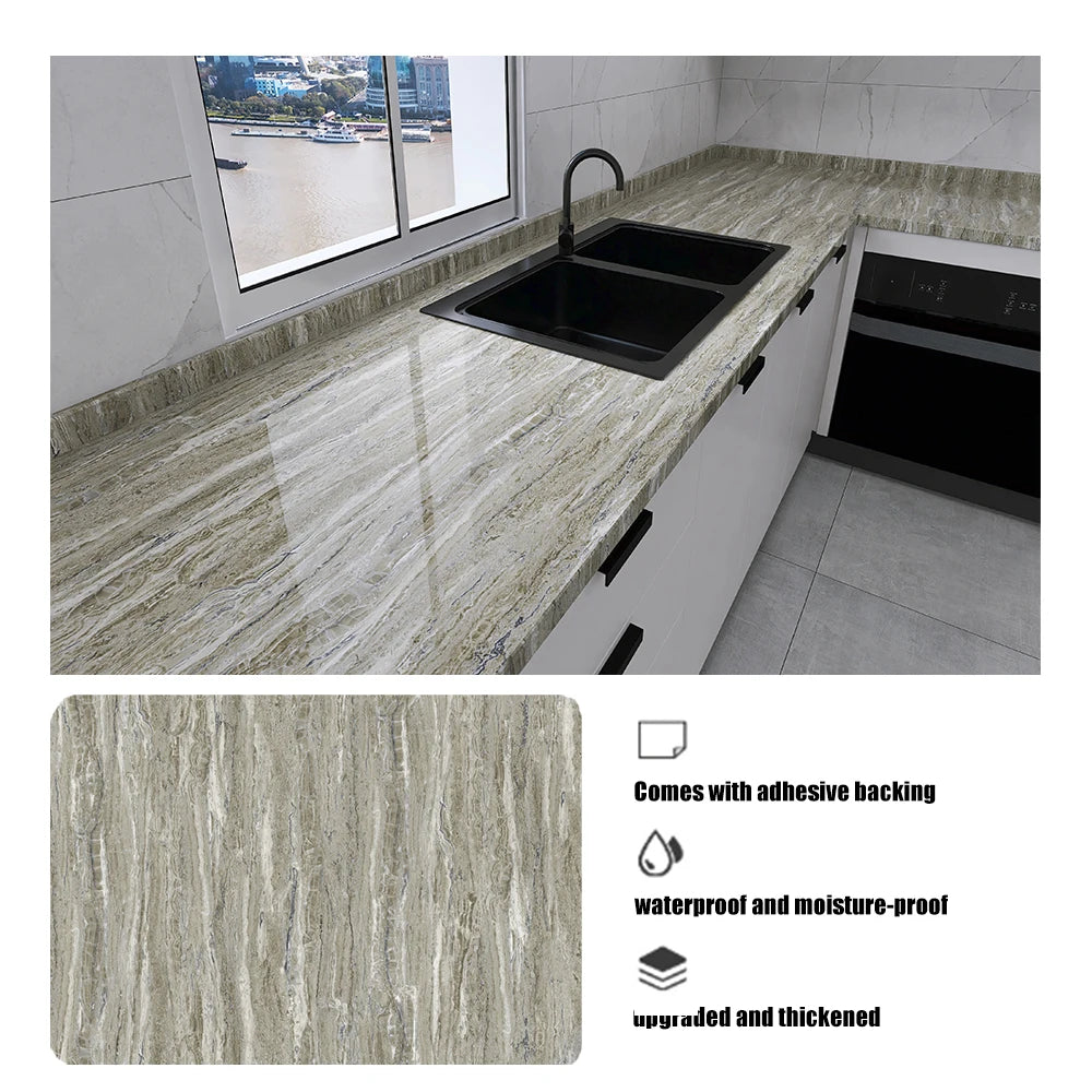 Tile Stickers Waterproof and Oil-proof Kitchen High Temperature Resistant Renovation Self-adhesive Cabinet Countertop Wallpaper