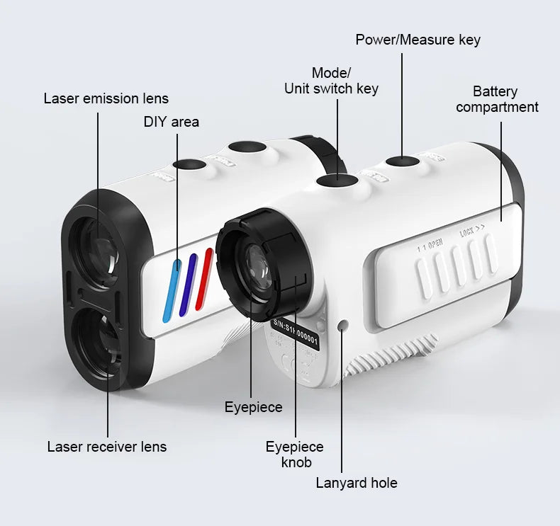 Laser Rangefinder Golf  PF2E 600M Golf Laser Distance Professional Golf Range Finder support DIY