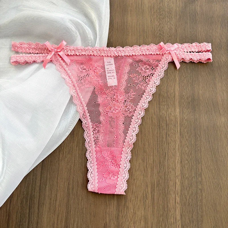 Custom Name Panties Crystal Letters Thong Women Lace Underpants Bikini G-String