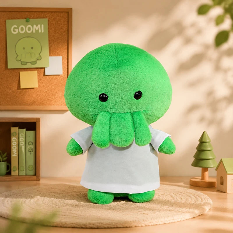 Cute Green Octopus Plush Toy With White Shirt