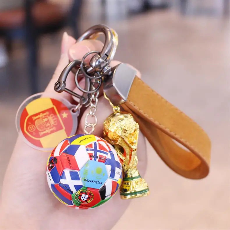 2026 Football Trophy Car Keychain Soccer Fan Bag Charm Souvenir
