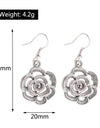 Statement Bohemian Vintage Ethnic Big Round Drop Earring Long Carved Flowers Drop Earrings For Women