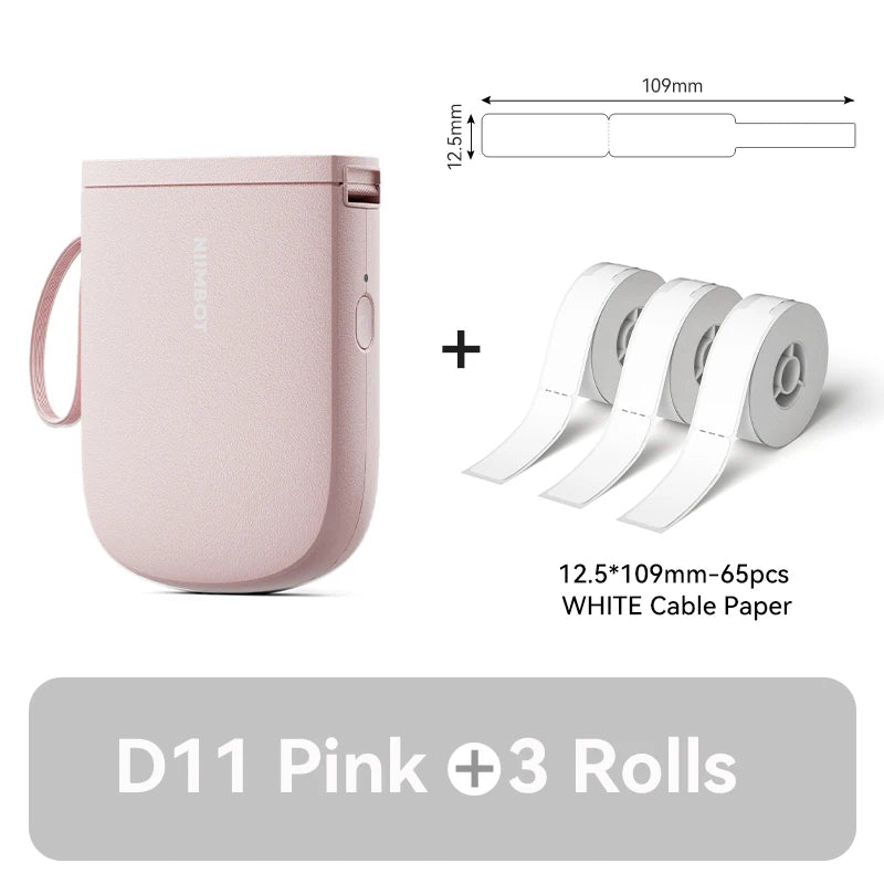 D11 Mini Label Printer 300DPI, Bluetooth Wireless Inkless Sticker Maker, Portable Label Machine for Name Tags, Kitchen & Home