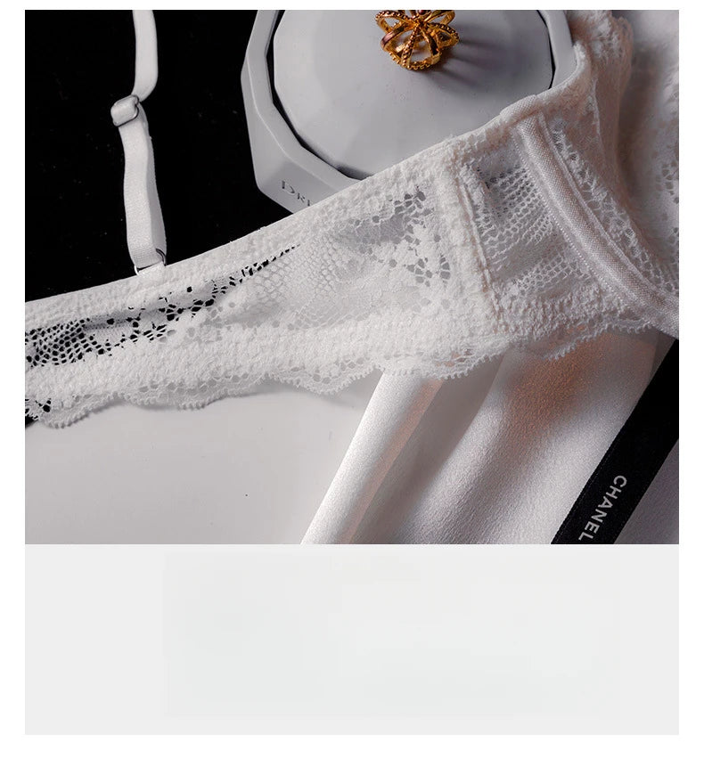 Womens Lace Half Cup Underwire Push Up Bra Set