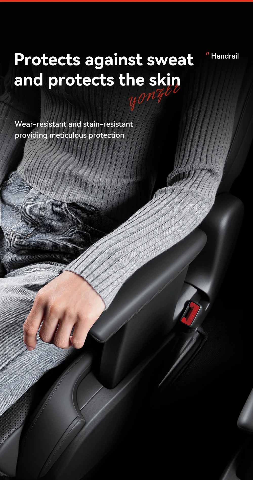 Silicone Armrest Protector Cover for Tesla Model YL Second Row Handrail