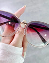 Cat Eye Sunglasses Women Luxury Oversized Fashion Glasses Vintage Pink Shades